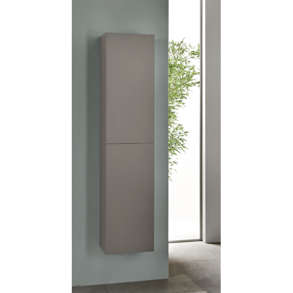 PIAVE modern reversible bathroom column with 2 doors in Tortora Frassinato
