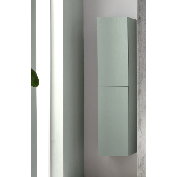 Colonne de salle de bain moderne réversible PIAVE avec 2 portes en vert Frassinato