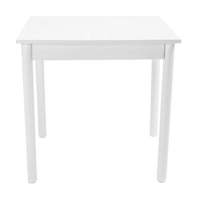 Fixed wooden table with round legs RESTAURANT measuring 90x90 white