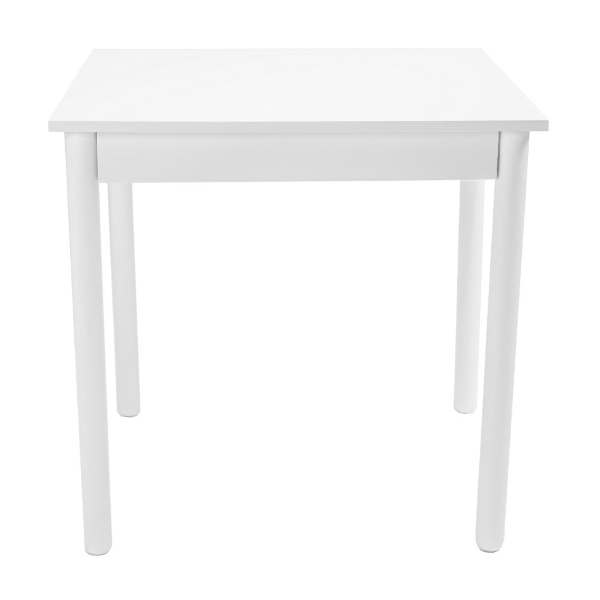 Fixed wooden table with round legs RESTAURANT measuring 90x90 white