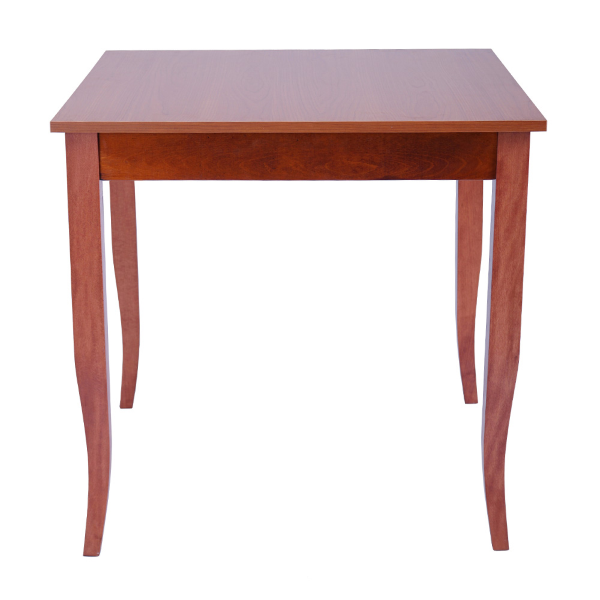 Tavolo fisso in legno con gamba a sciabola RISTORANTE misura 80x80 CILIEGIO 