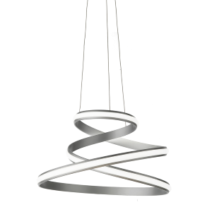 Lampe à suspension moderne VUELTA LED en métal peint argent