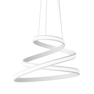 Lámpara de suspension LED moderna de VUELTA en metal pintado de blanco