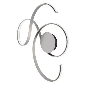 Plafonnier à LED TWIST en métal peint argent 73x80 cm