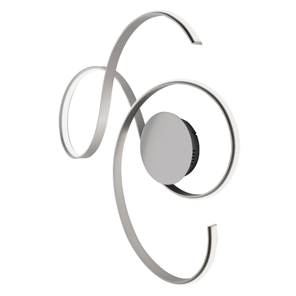 TWIST ceiling led lamp in SILVER painted metal 73x80 cm