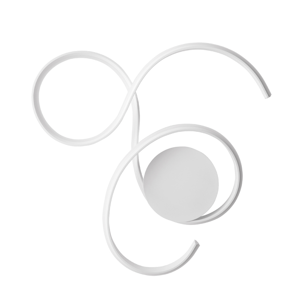 TWIST LED Deckenleuchte aus WHITE lackiertem Metall 59x52 cm