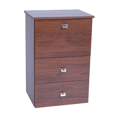 Retractable ironing board cabinet in walnut wood 55x85h cm with 1 door and 2 drawers