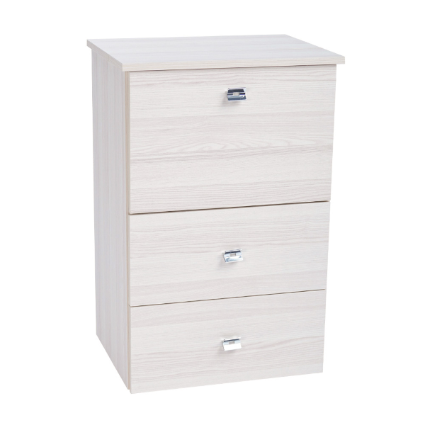 Mueble tabla de planchar retráctil en madera de roble 55x85h cm con 1 puerta y 2 cajones