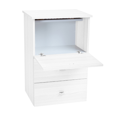 Mobile asse stiro a scomparsa in legno Bianco 55x85h cm con 1 anta e 2 cassetti