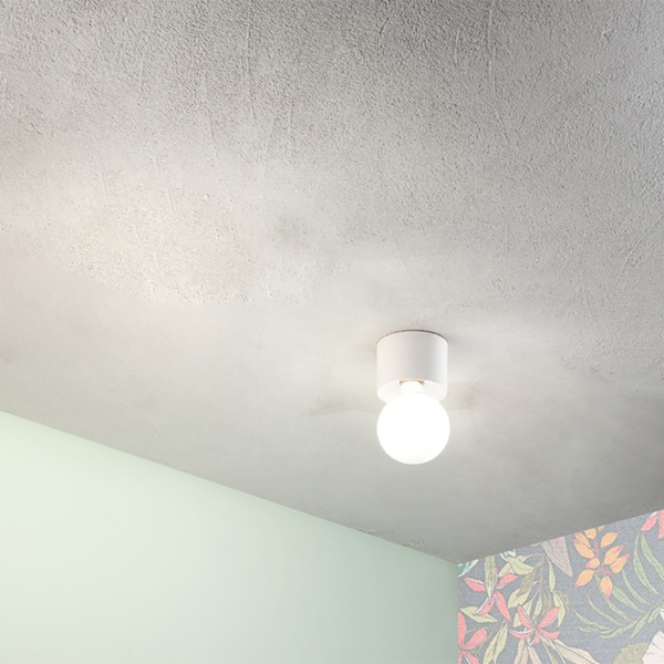 Plafón moderno de aluminio blanco - BOW E27 bombilla vista 12x9 cm