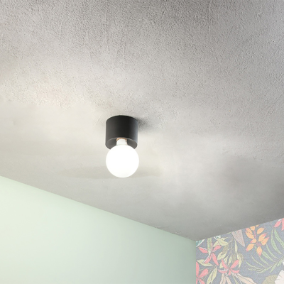 Moderne Deckenleuchte aus schwarzem Aluminium - BOW E27 freiliegende Glühbirne 12x9 cm