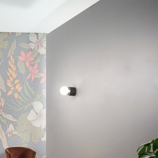 Moderne Deckenleuchte aus schwarzem Aluminium - BOW E27 freiliegende Glühbirne 12x9 cm