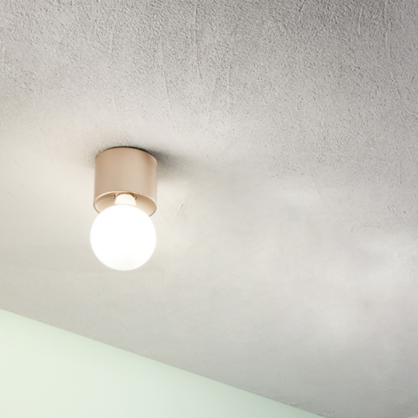 Moderne Deckenleuchte aus goldfarbenem Aluminium - BOW E27 freiliegende Glühbirne 12x9 cm