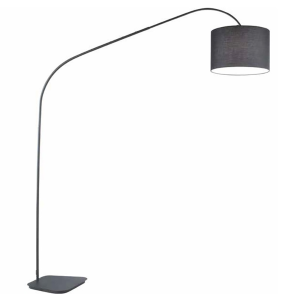 GLAM floor lamp with metal structure and BLACK fabric lampshade