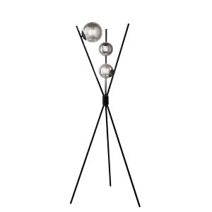 COROLLA floor lamp in painted metal with 3 BLACK ball diffusers