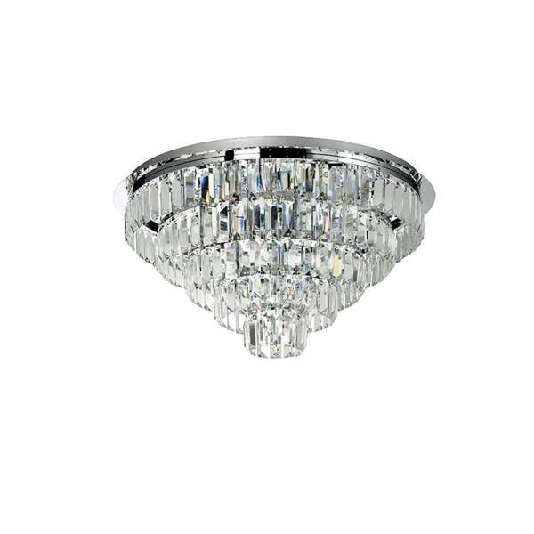 Plafón D60cm 12 luces G9 - CASTLE plata