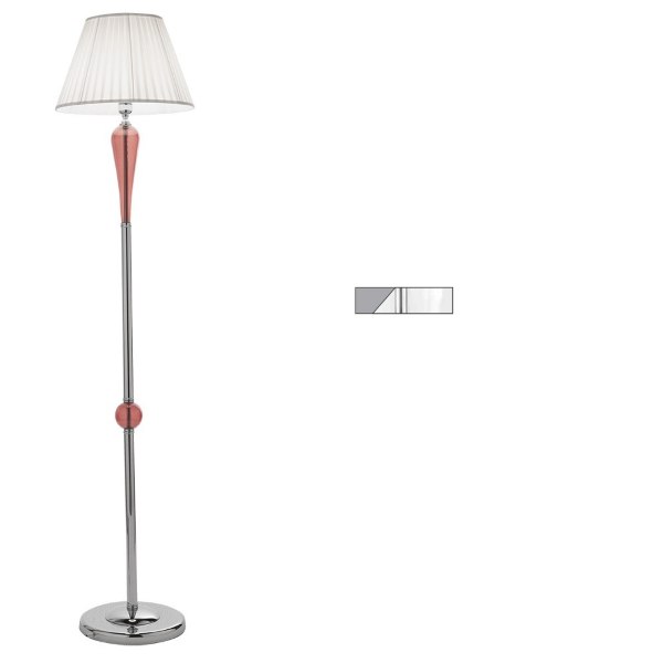 Lampadaire PAGANINI en verre CHROME fait main H179 cm