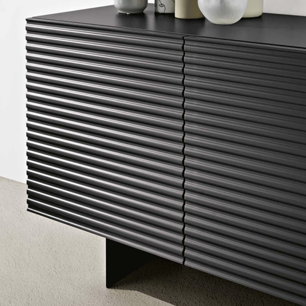 Buffet en bois 180 cm 3 portes Anthracite - ARISA 2 pieds