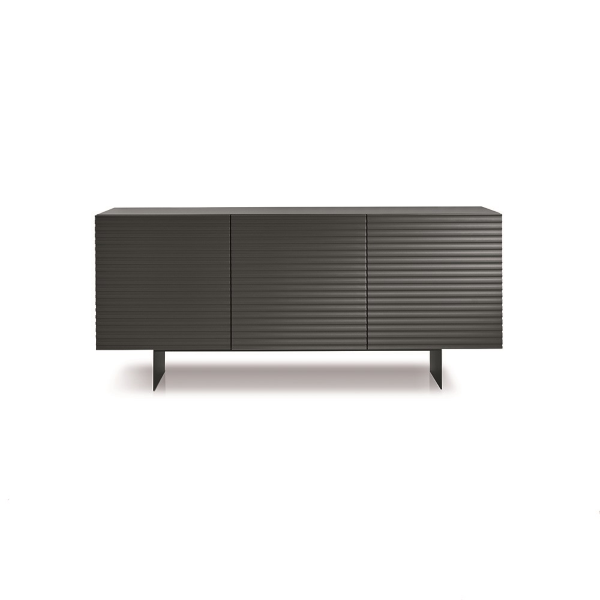 Buffet en bois 180 cm 3 portes Anthracite - ARISA 2 pieds