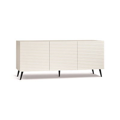 Buffet 180 cm en bois blanc avec 3 portes - ARISA 5 pieds
