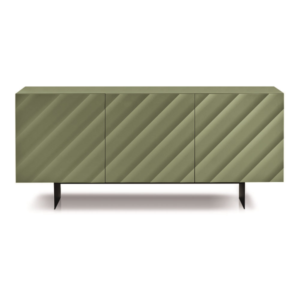 Buffet en bois 180 cm 3 portes Vert 2 pieds - KALLA