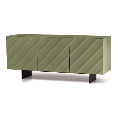 Buffet en bois 180 cm 3 portes Vert 2 pieds - KALLA