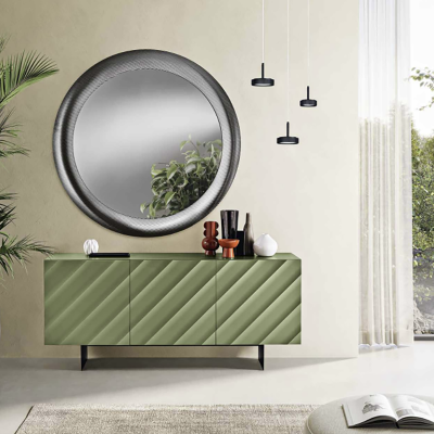 Buffet en bois 180 cm 3 portes Vert 2 pieds - KALLA