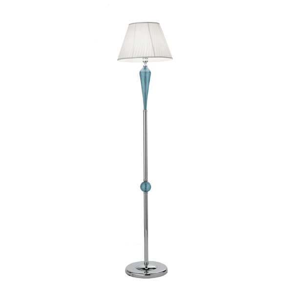 Lámpara de pie VILLA en cristal verde azulado trabajado a mano H179 cm