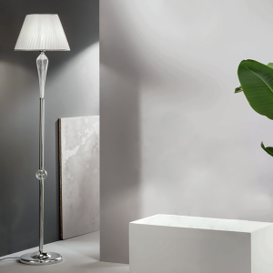 Lámpara de pie VILLA en vidrio CROMADO artesanal H179 cm