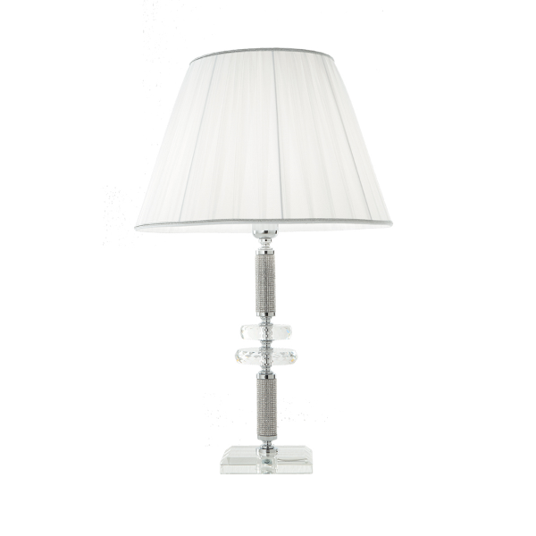 DIDO table lamp in transparent glass CHROMO 40x66 cm