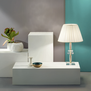 Lámpara de mesa DIDO en vidrio transparente hecha a mano 40x66 cmORO