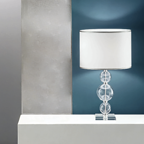 Lámpara de mesa TEBE en vidrio hecho a mano CROMO 35x64 cm