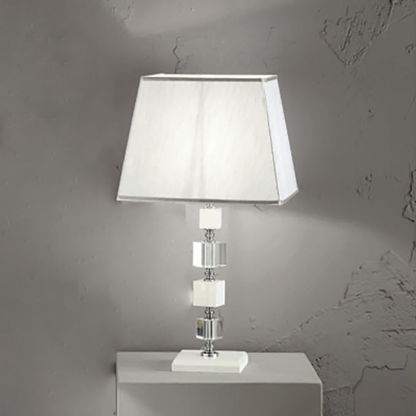 Lampe de table LIVIA en cristal BLANC 33x63 cm 