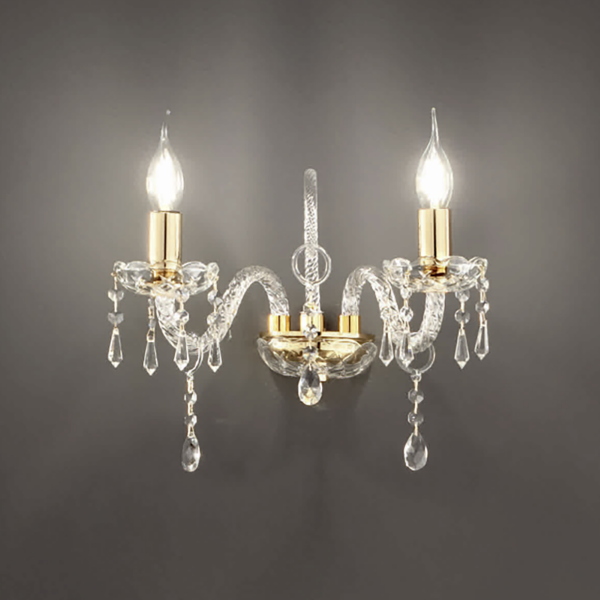 Wandleuchte aus MARIATERESA Kristall,groß glatt 32x20 cm