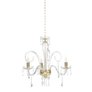 Lampadario a sospensione in cristallo MARIATERESA liscio 3 luci D62 cm