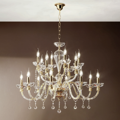 ROXANNE hanging lamp in handmade blown glass 16 LIGHTS D96 cm