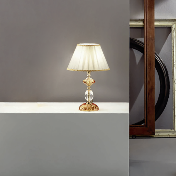 PATRICIA table lamp in glass and Amber crystal 25x41 cm