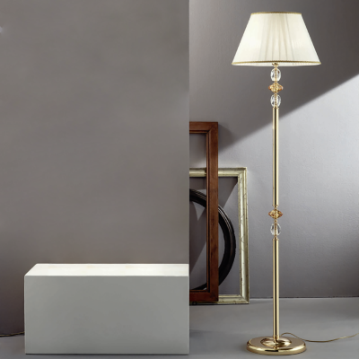 Lámpara de pie PATRICIA en vidrio y cristal ámbar H176 cm