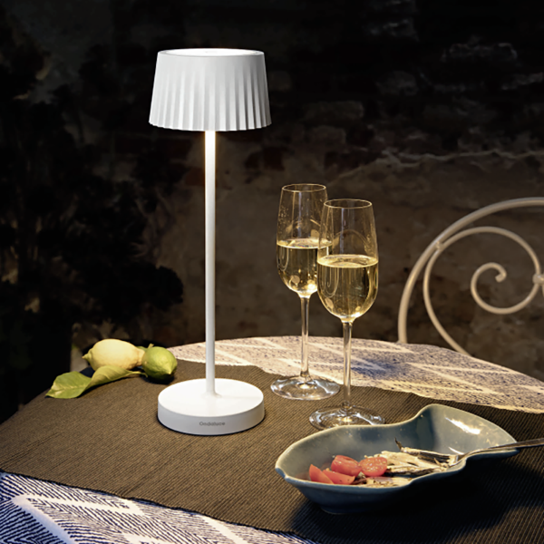Table lamp LED wireless rechargeable USB touch MACAO White 12x38 cm