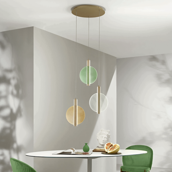 Lampe à suspension JUIS LED en verre texturé MULTICOLORE 60 cm