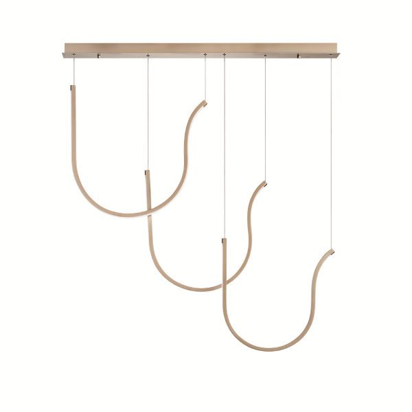 Lampe à suspension ARQUA 3 Lumières à pied rectangulaire en métal OR 110 cm 