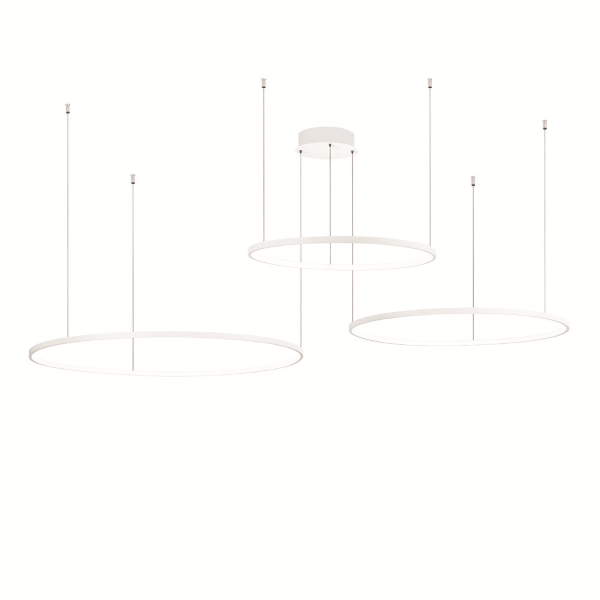 Suspension LED 3 lumières SOEL en métal peint BLANC 200 cm