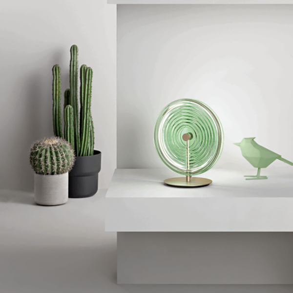 Lámpara de mesa LED JOKEY de cristal decorado Verde 30x33 cm