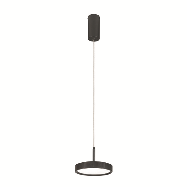 Suspension NINA en métal peint noir, 1 lumière LED D19 cm 