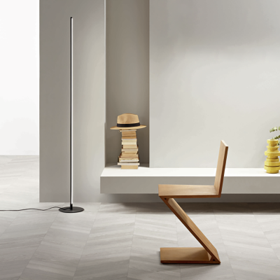 Lampadaire GENIUS Led en métal peint noir H165 cm