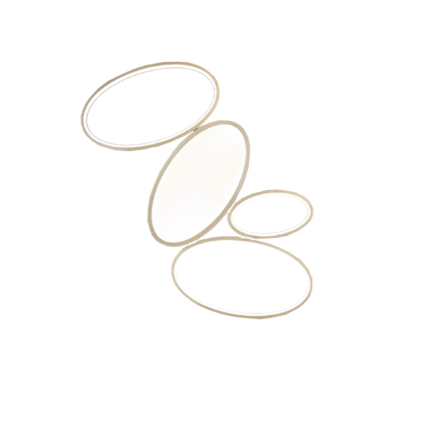 Plafón LED RICE de metal y difusor acrílico Big Gold 83x57 cm