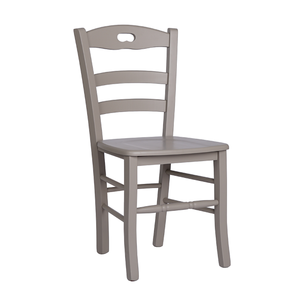 Küchenstuhl mit Holzsitz LOIRE Lackiert Taubengrau SET 2-TLG