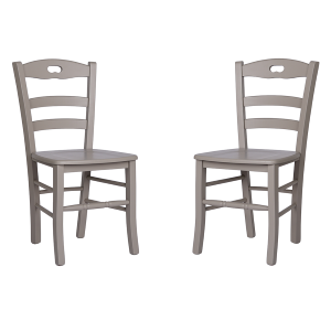 Küchenstuhl mit Holzsitz LOIRE Lackiert Taubengrau SET 2-TLG