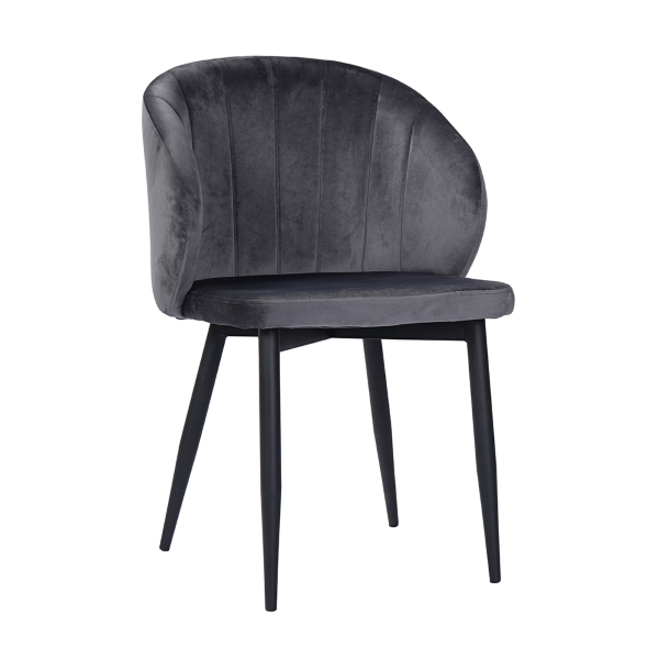 Fauteuil rembourré en velours avec pieds en métal MATILDE GRIS SET 2 PIECES