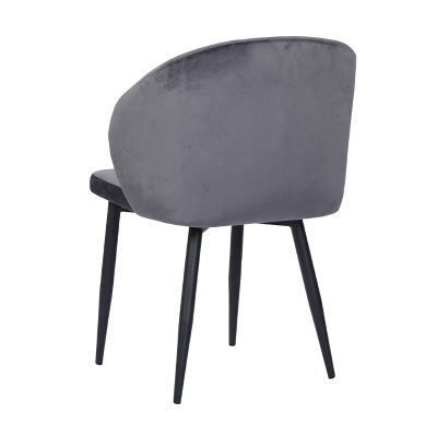 Fauteuil rembourré en velours avec pieds en métal MATILDE GRIS SET 2 PIECES